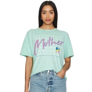 Mother Shirt Womens Small Mint Green Big Deal Retro Graphic T-Shirt Boxy Fit